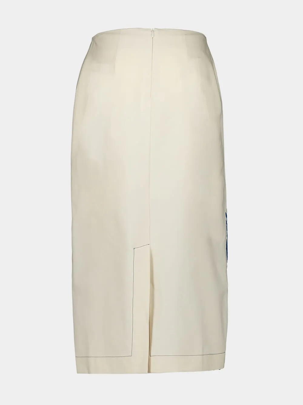 Embroidered Cotton Pencil Skirt