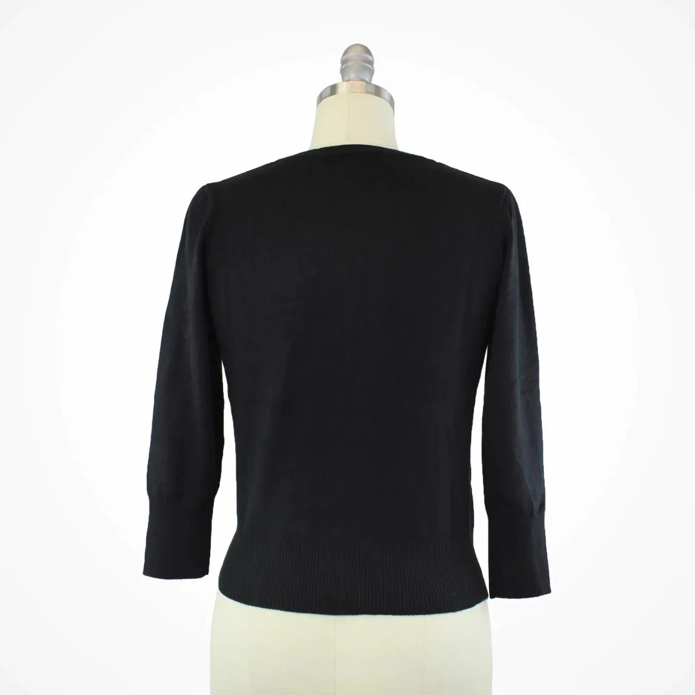 Embroidered Webbed Heart Black Knit Cardigan by Hemet