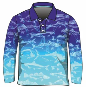 Fishing | Lucky Pattern Blue Fishing Shirt ★Pre-Order★