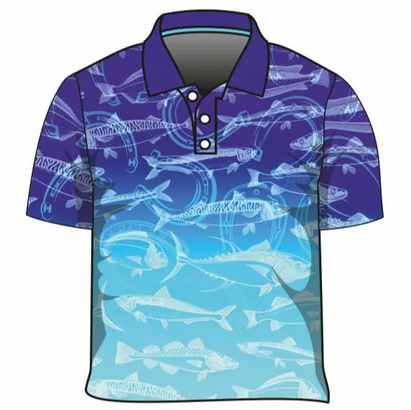 Fishing | Lucky Pattern Blue Fishing Shirt ★Pre-Order★