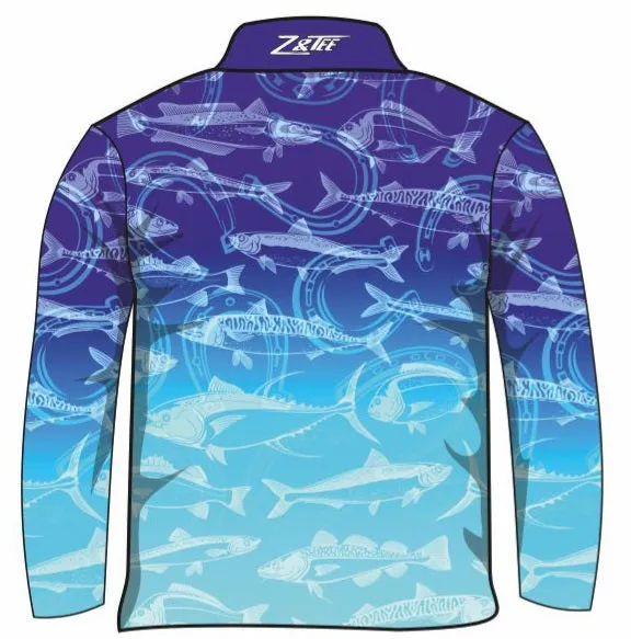 Fishing | Lucky Pattern Blue Fishing Shirt ★Pre-Order★