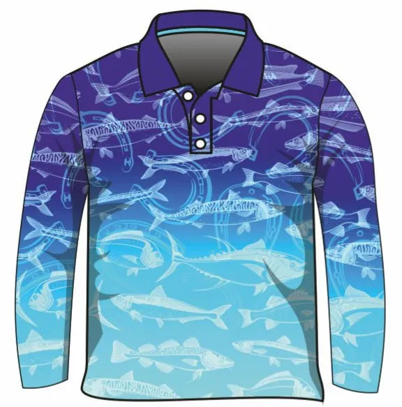 Fishing | Lucky Pattern Blue Fishing Shirt ★Pre-Order★