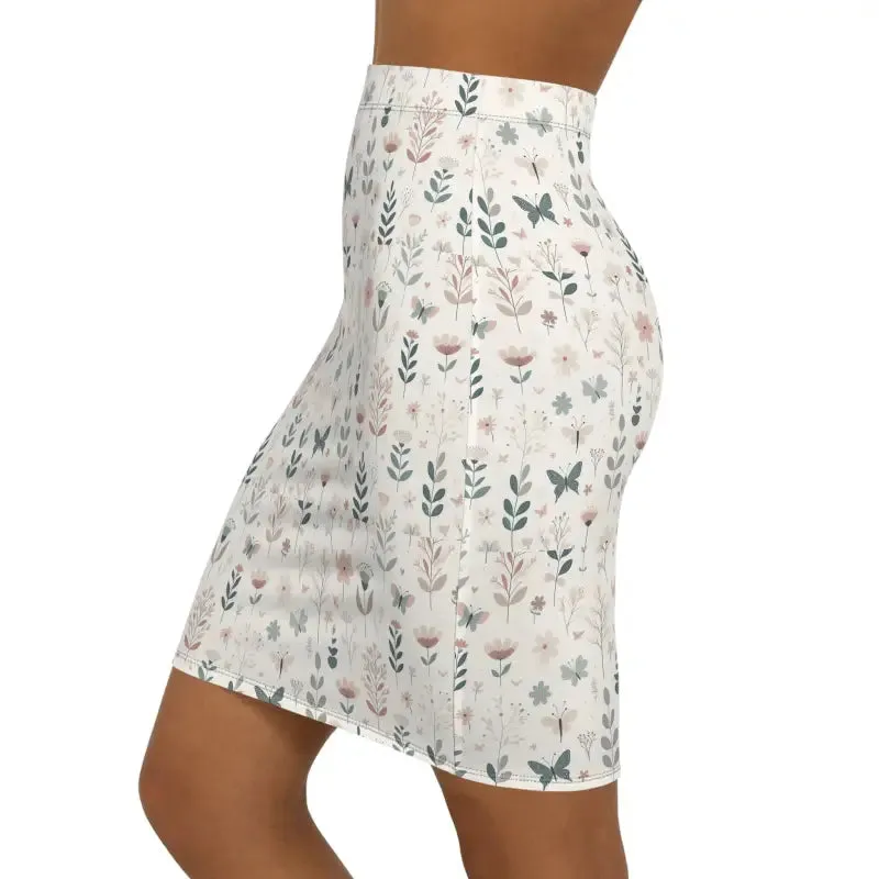 Floral Dreams Mid Waist Pencil Skirt Makes you Shine