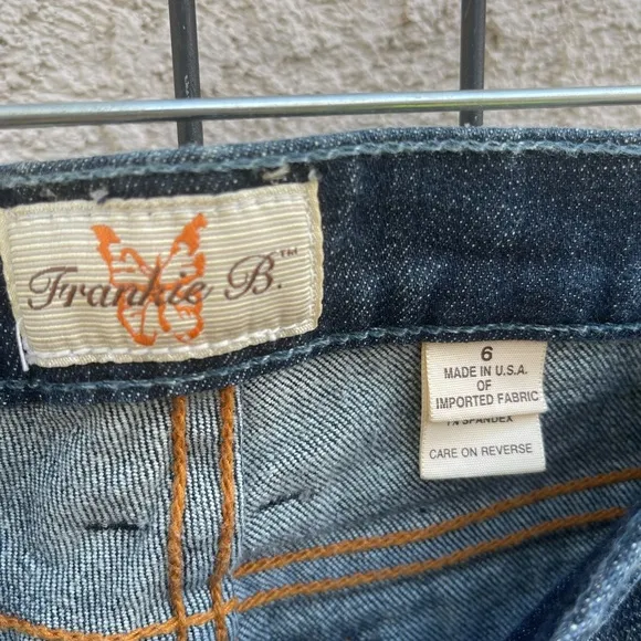 Frankie B wide flare jeans womens blue size 6