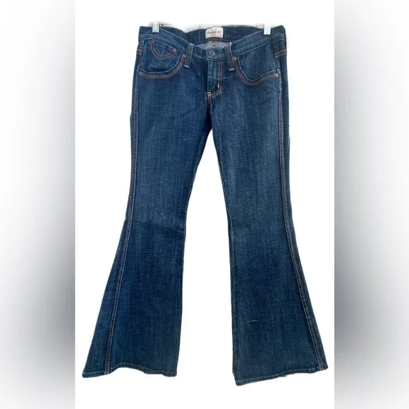 Frankie B wide flare jeans womens blue size 6
