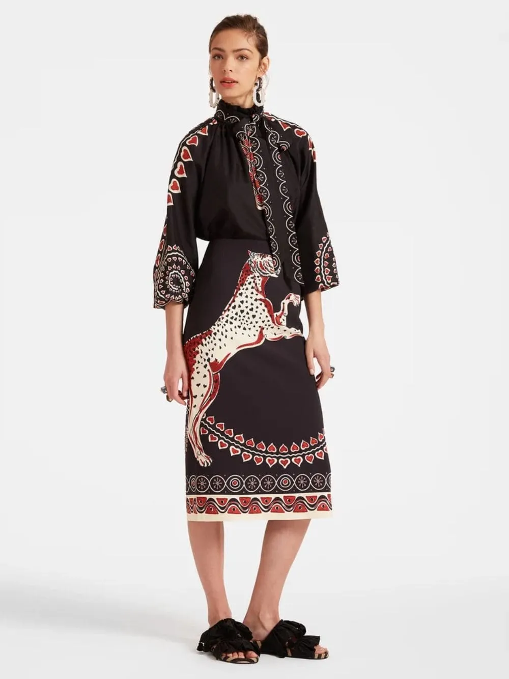 Gattopardo Placée Black Pencil Skirt