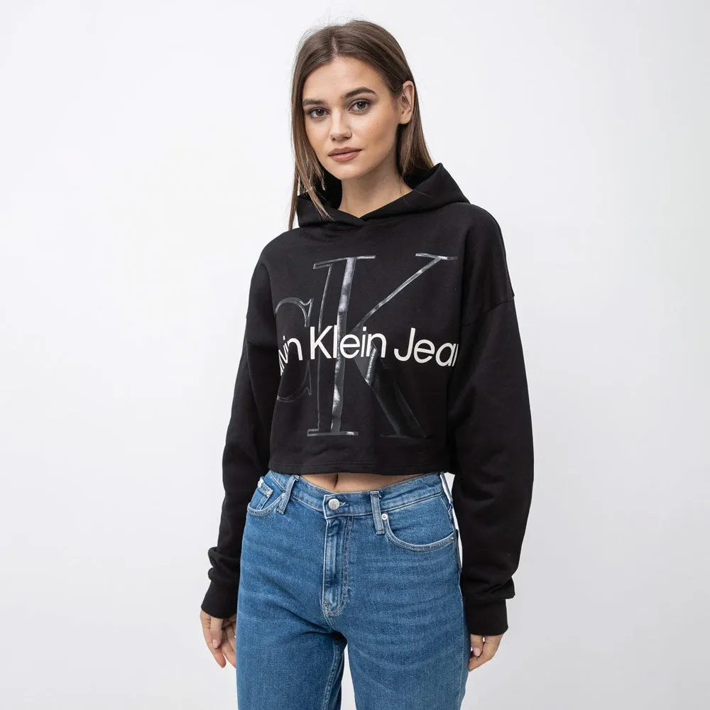 Glossy Monogram Hoodie - Black