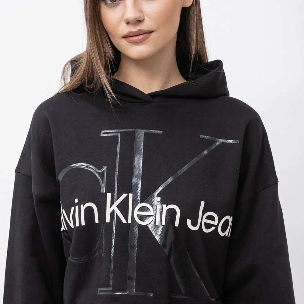Glossy Monogram Hoodie - Black