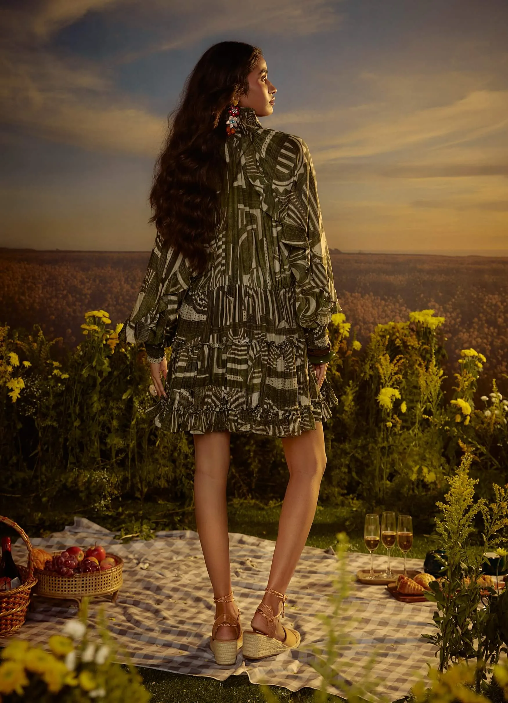 Green polished precision dress