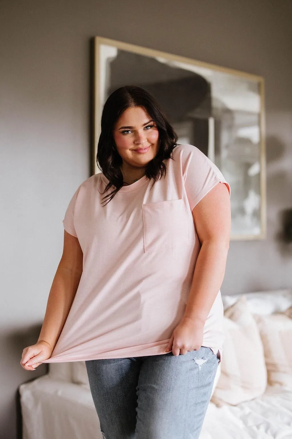 Hazel Blues® |  Little Bit Front Pocket Tee