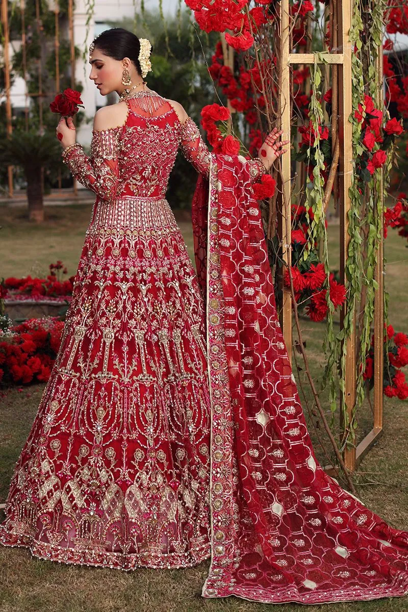 Heavy Red Silver Lehenga Choli for Indian Bridal Wear