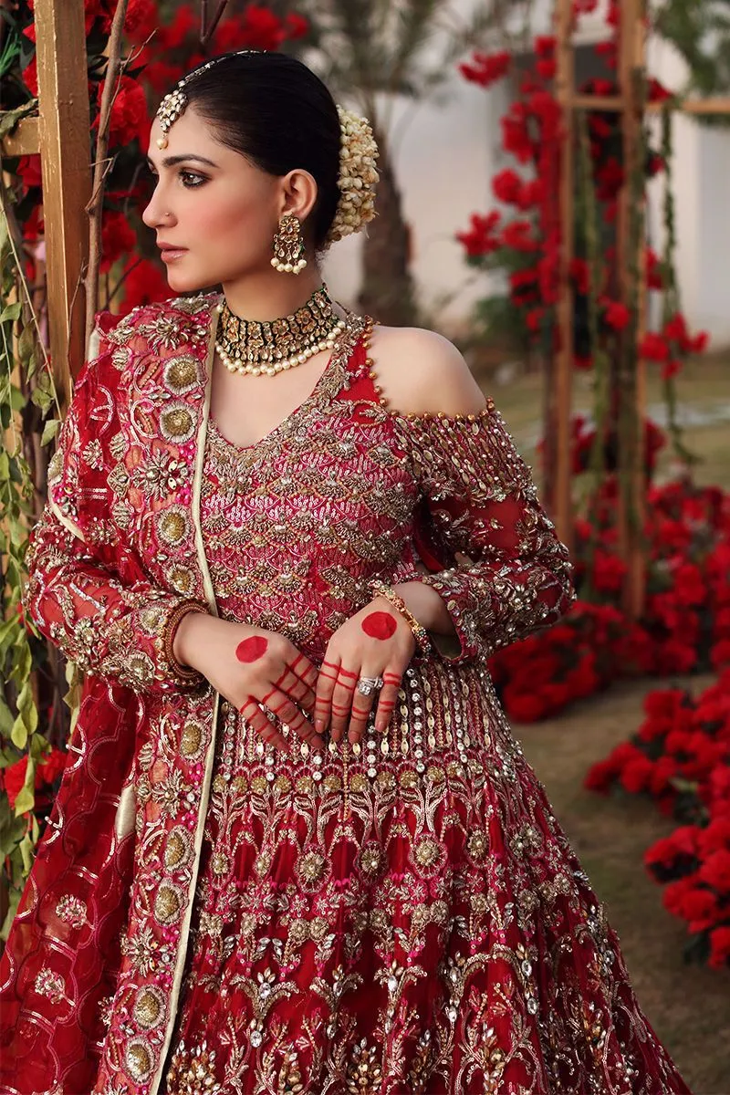 Heavy Red Silver Lehenga Choli for Indian Bridal Wear
