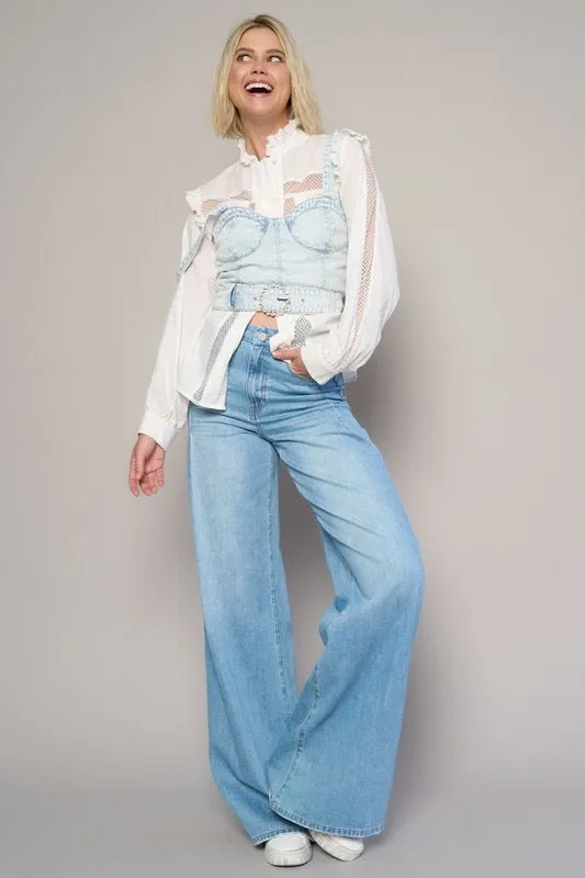 High rise super wide leg jeans