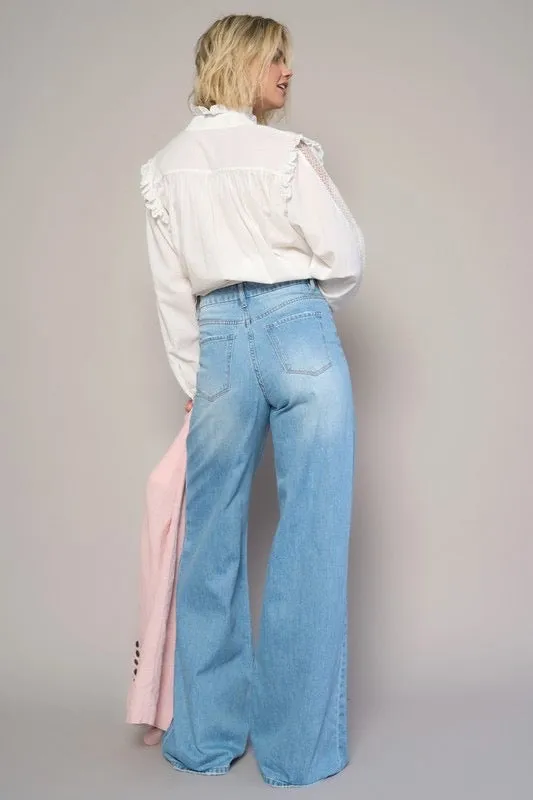 High rise super wide leg jeans