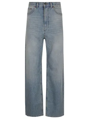 High-Waisted Loose Fit Denim Jeans