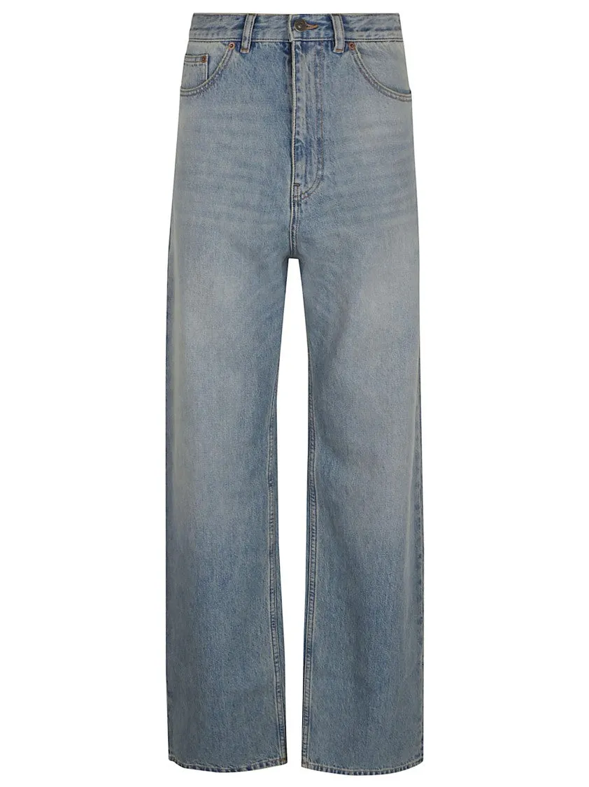 High-Waisted Loose Fit Denim Jeans