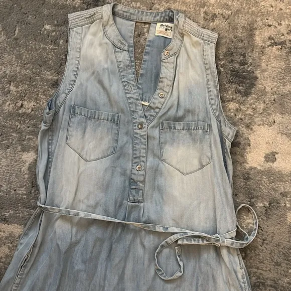 Holding Horses for Anthro Chambray Keyhole Denim Dress, SZ 2
