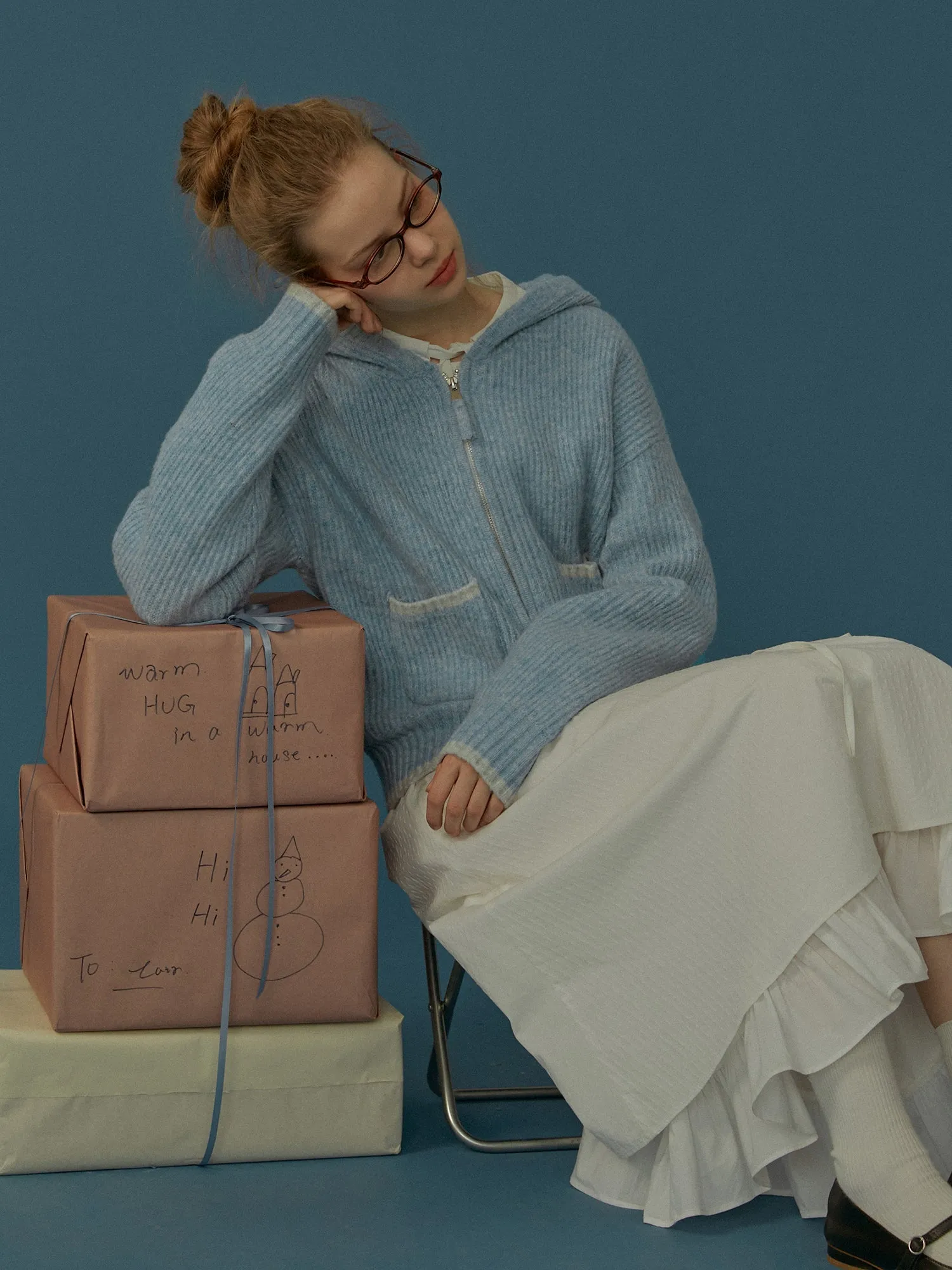Hooded Knit Cardigan