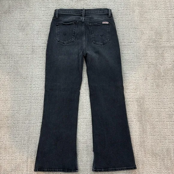 Hudson Jeans “Blair” high rise Bootcut Crop Jeans Kick Flare washed black grey