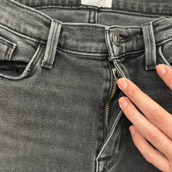 Hudson Jeans “Blair” high rise Bootcut Crop Jeans Kick Flare washed black grey