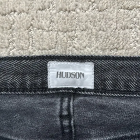Hudson Jeans “Blair” high rise Bootcut Crop Jeans Kick Flare washed black grey
