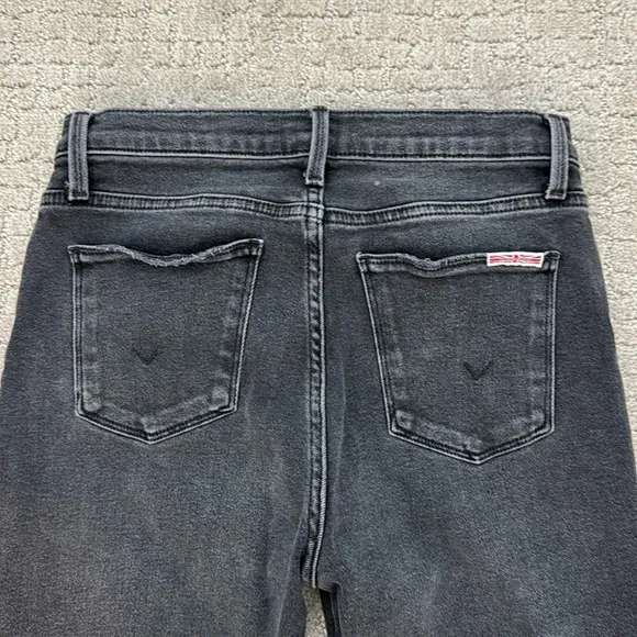 Hudson Jeans “Blair” high rise Bootcut Crop Jeans Kick Flare washed black grey
