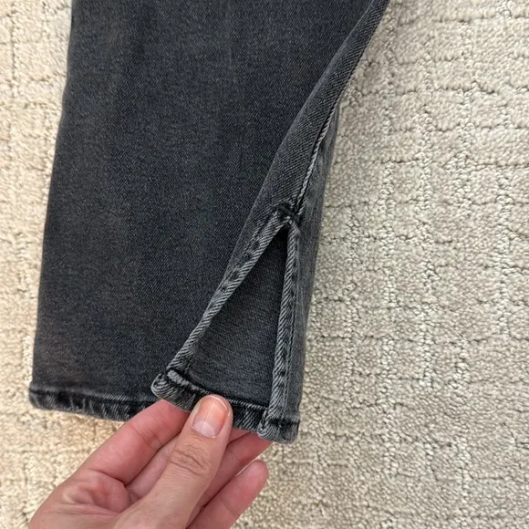 Hudson Jeans “Blair” high rise Bootcut Crop Jeans Kick Flare washed black grey
