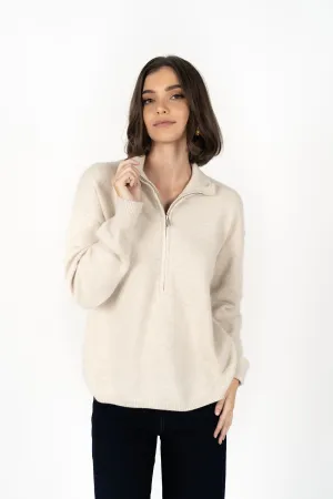 Humidity Lifestyle, Knox Zip Sweater | Almond