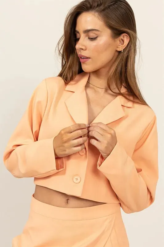 HYFVE Cropped Button-Down Blazer