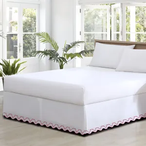 Imaginary Scallop 400TC Sateen Cotton Embroidery Tailored Bed Skirt