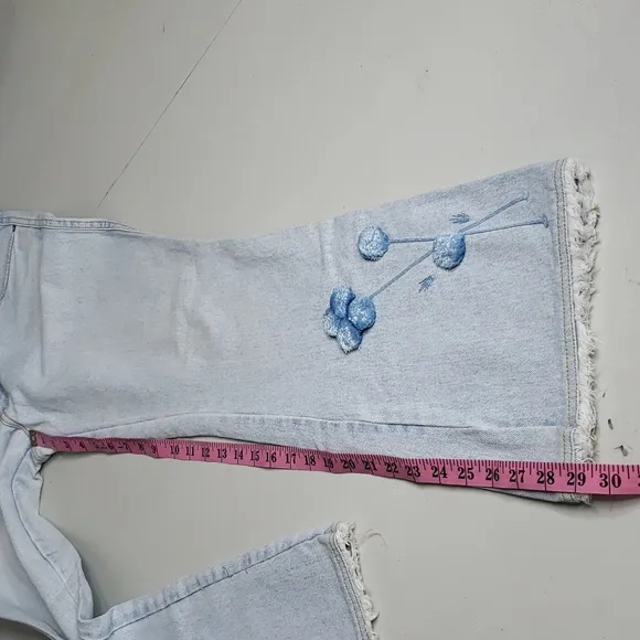 Impacto Brazilian Y2K Bootcut Flare Frayed Hem Jeans Size 42, 28 Waist Womens