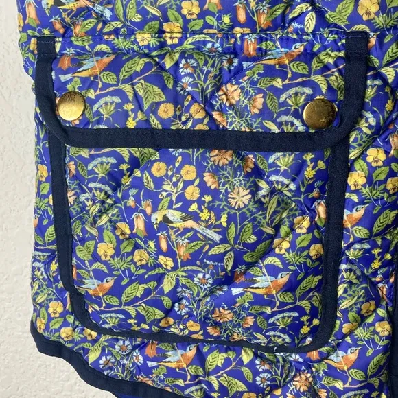 J. Crew X Liberty Fabric Excursion Quilted Down Blend Vest Catesby Floral Print