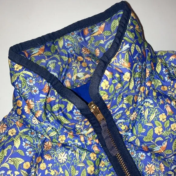 J. Crew X Liberty Fabric Excursion Quilted Down Blend Vest Catesby Floral Print