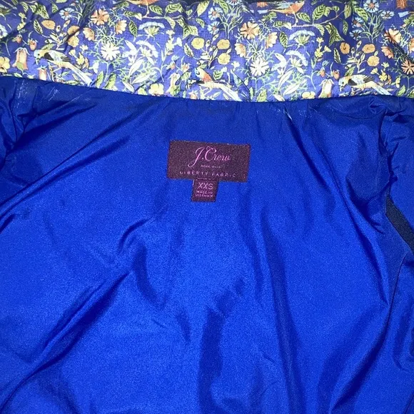 J. Crew X Liberty Fabric Excursion Quilted Down Blend Vest Catesby Floral Print