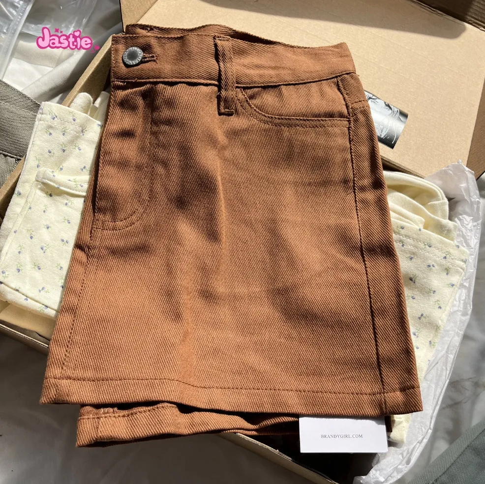 JazzHer Casual Women Blue Denim Mini Skirts Summer Vintage High Waist Pockets A-line Skirts Female Y2k Streetwear Slim Bottoms 2025