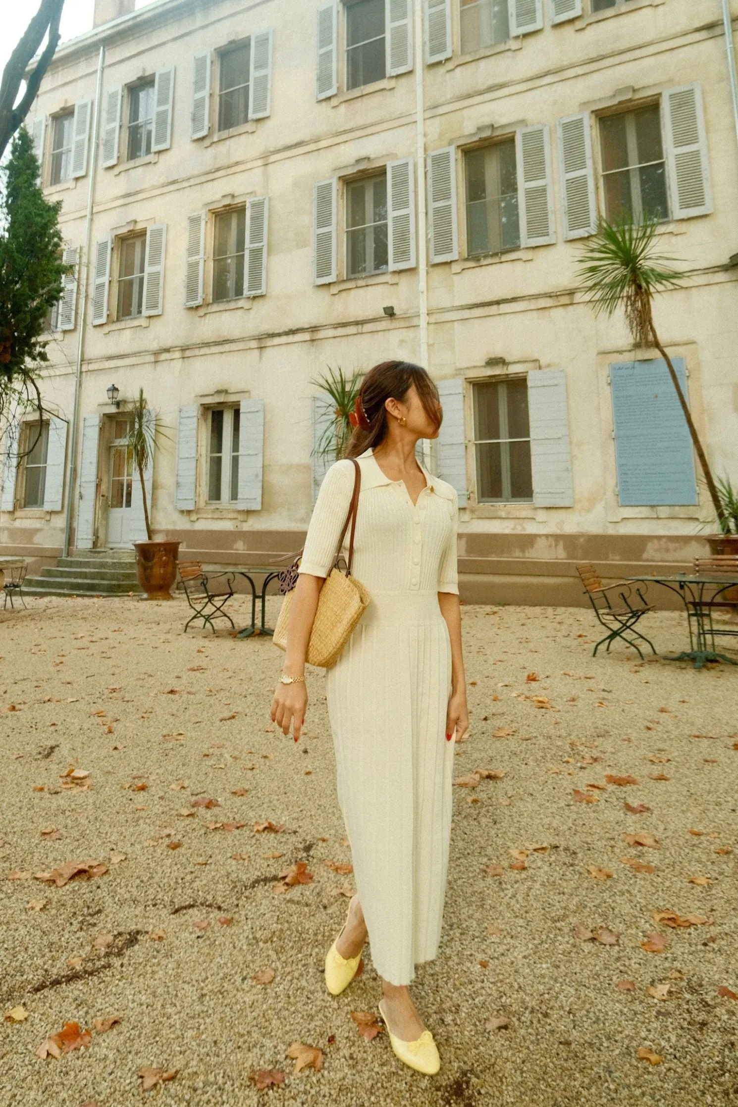 Jean Knit Dress in Pastel Yellow