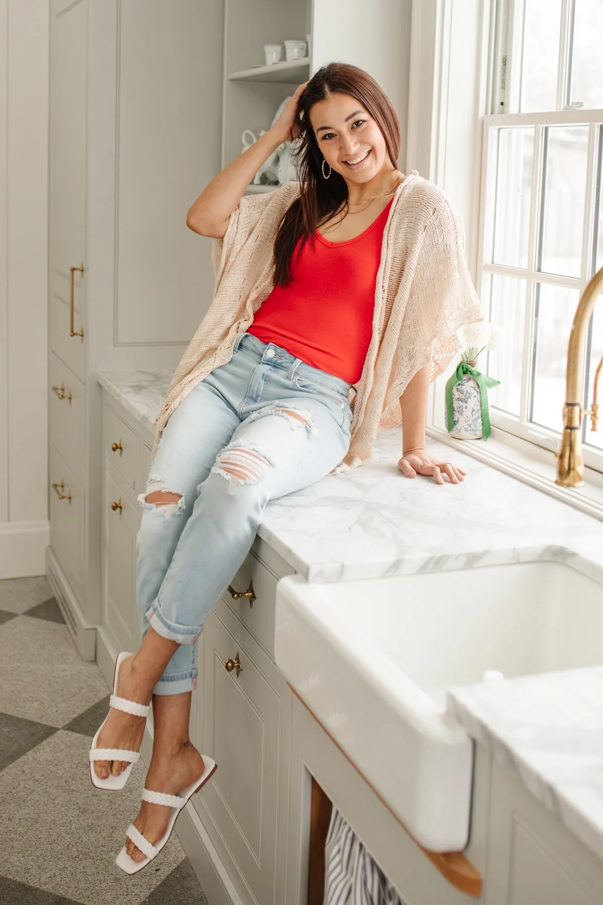 JUDY BLUE Super Light Destroyed Boyfriend Jeans