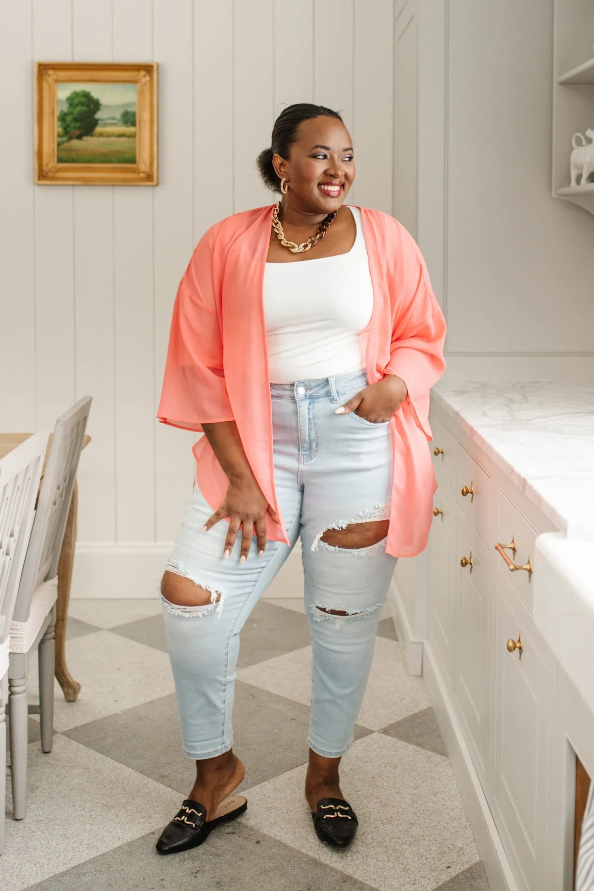 JUDY BLUE Super Light Destroyed Boyfriend Jeans