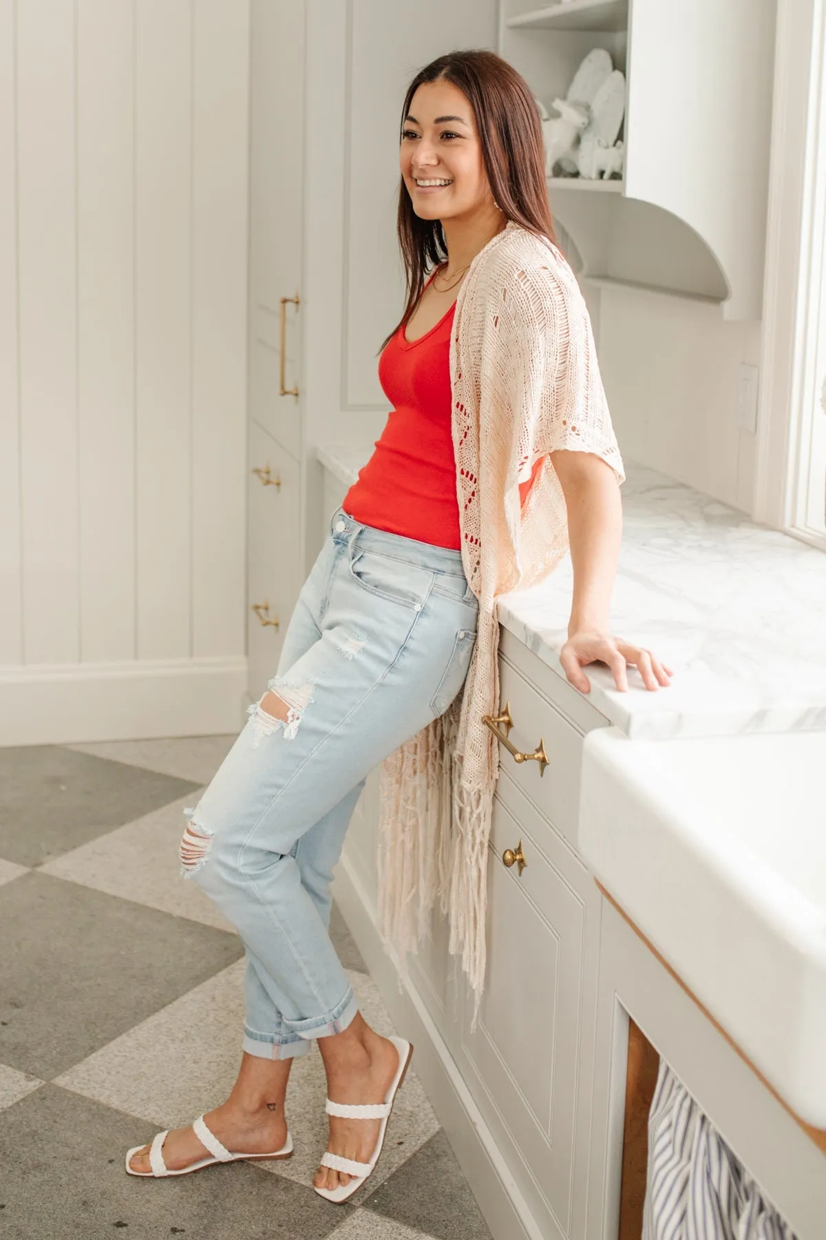 JUDY BLUE Super Light Destroyed Boyfriend Jeans