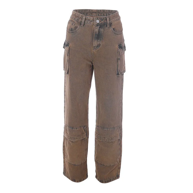 K23PT003European and american women's clothing2023Spring and Summer New Fashion Street Pocket Trousers Jeans Amazon Wholesale