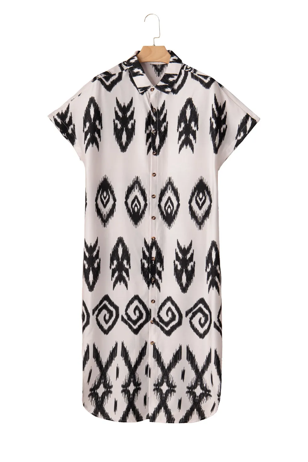 KaleaBoutique Western Print Side Split Long Shirt Dress