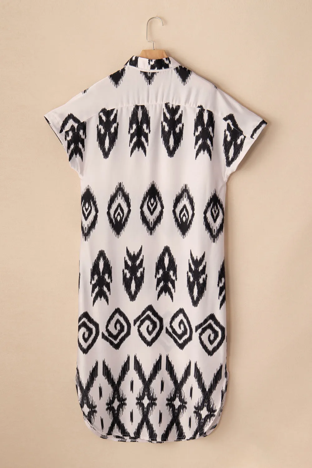 KaleaBoutique Western Print Side Split Long Shirt Dress