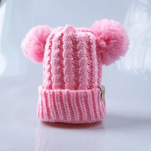 KIDS  DOUBLE POM Toque - Light Pink