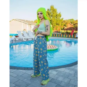 [@klaudiabieszcz ] "SMALL DAISY PRINT LOOSE" JEANS D051901