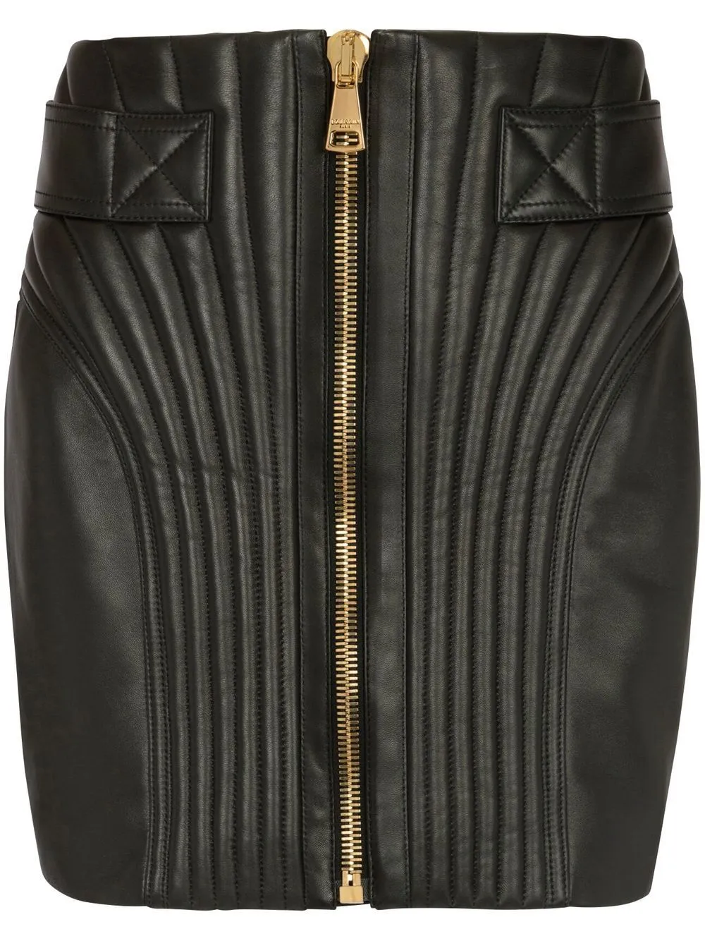 Leather mini skirt