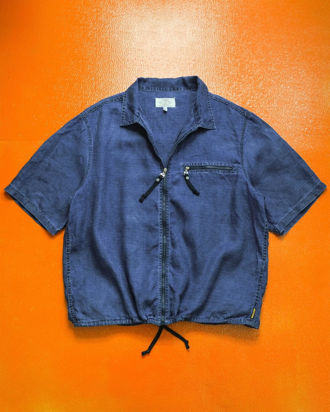 Lino Flax / Linen "Low Environmental Impact" Navy Zip Up Over Shirt (L~XL)