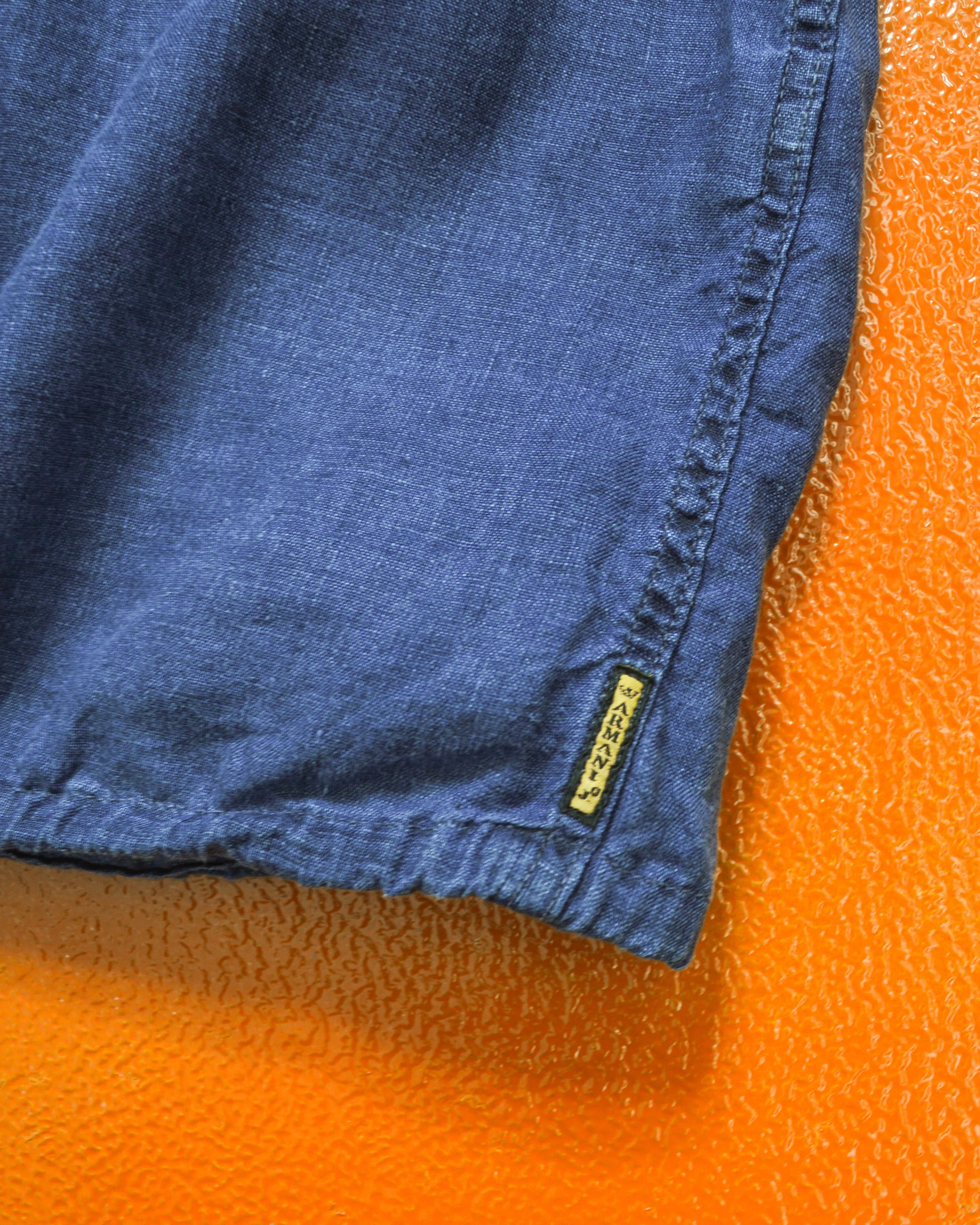 Lino Flax / Linen "Low Environmental Impact" Navy Zip Up Over Shirt (L~XL)
