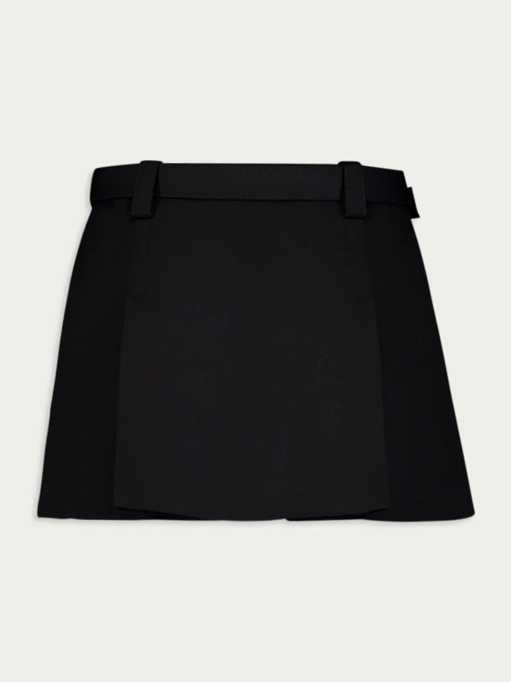 Logo-Plaque Virgin Wool-Blend Mini Skirt