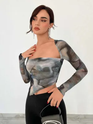Long-sleeved tie-dye print TEE-D803 | Inspanda