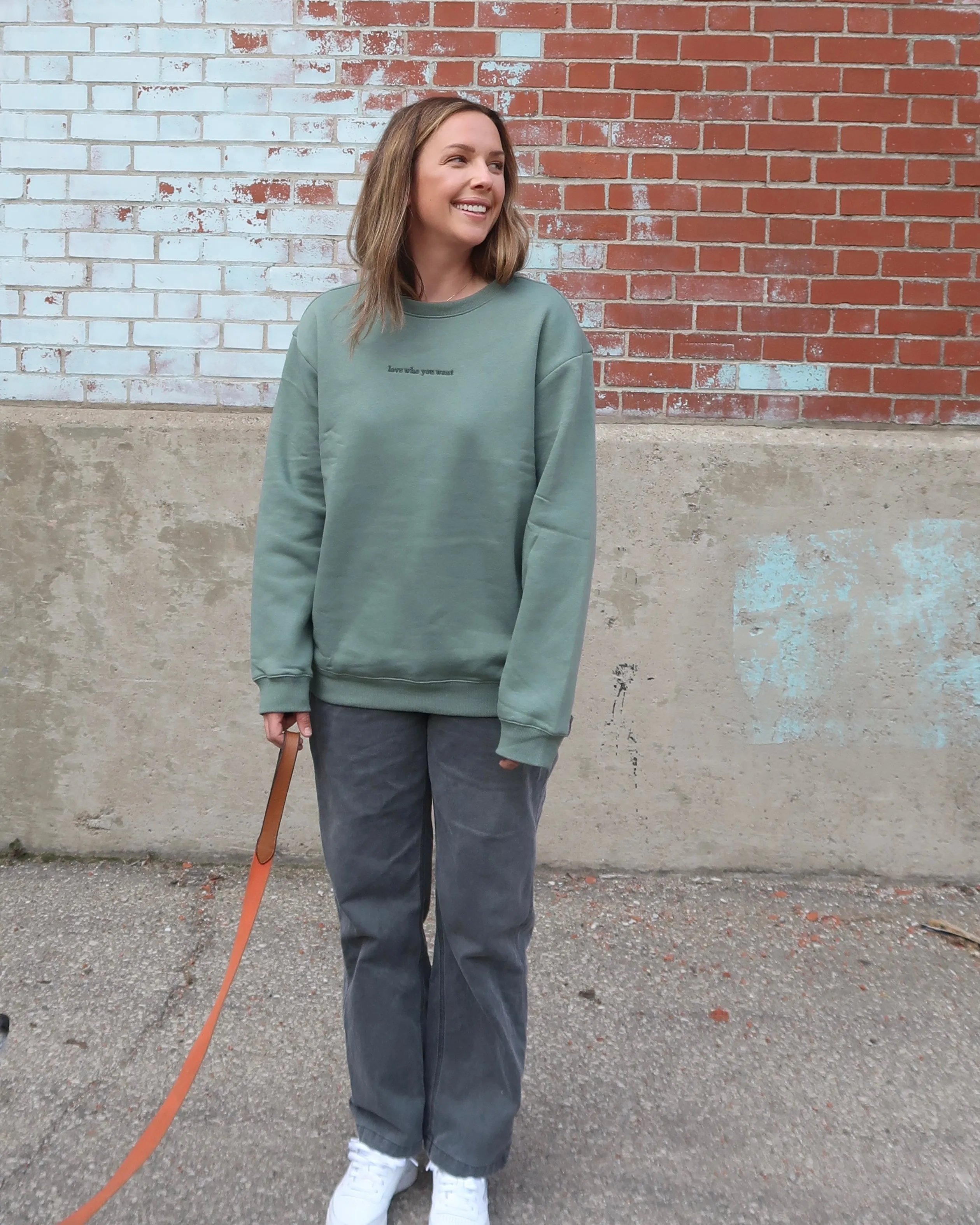 love who you want Relaxed Crewneck (SAGE)